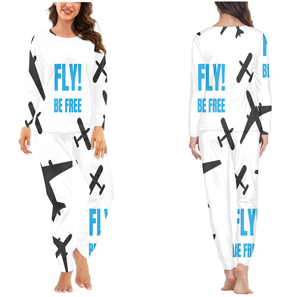 Fly Be Free White Designed Women Pijamas