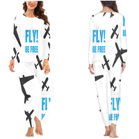 Thumbnail for Fly Be Free White Designed Women Pijamas