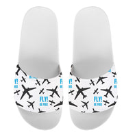 Thumbnail for Fly Be Free White Designed Sport Slippers