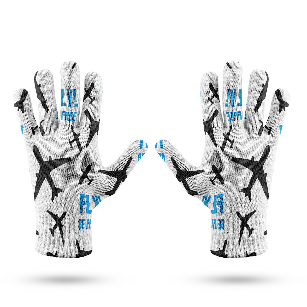 Fly Be Free White Designed Gloves