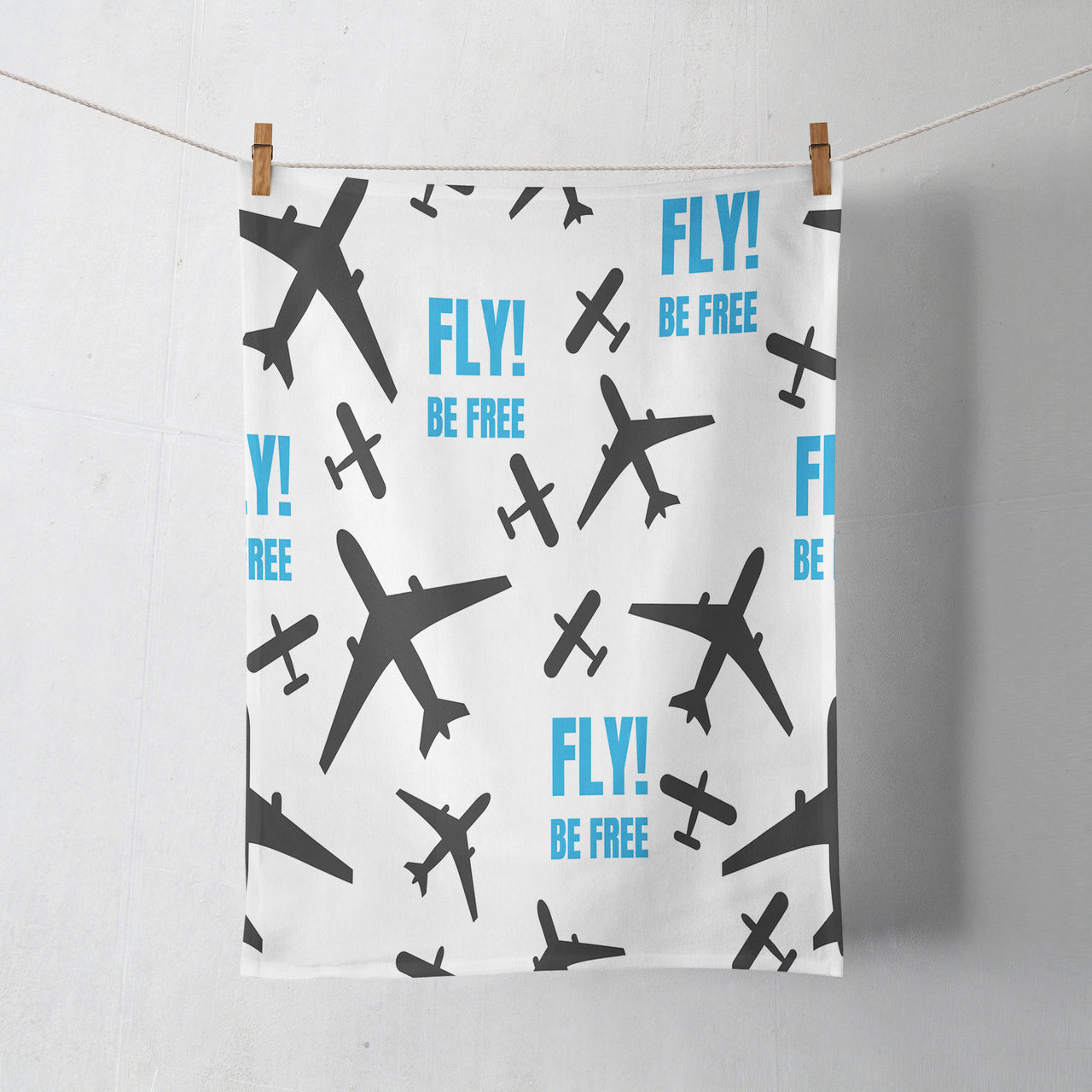Fly Be Free White Designed Towels