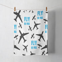 Thumbnail for Fly Be Free White Designed Towels