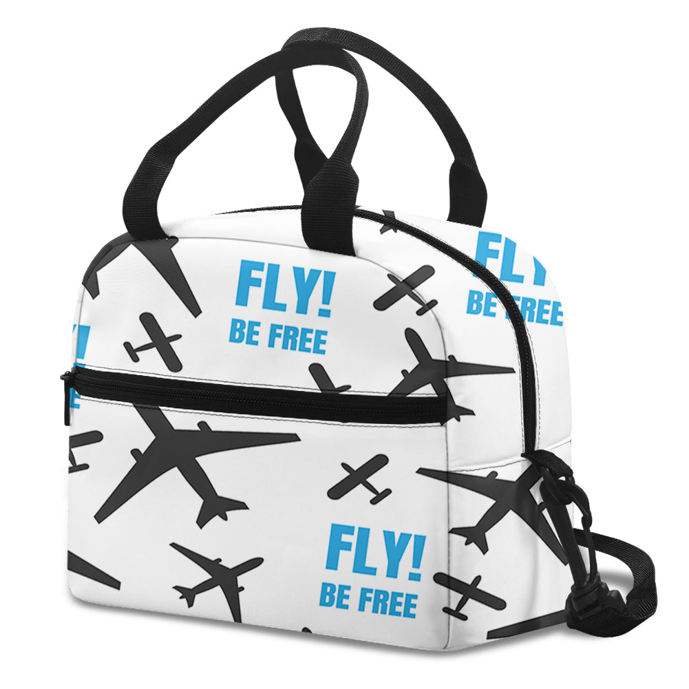 Fly Be Free White Designed Lunch Bags