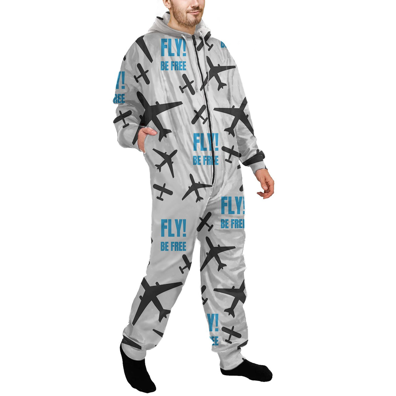 Fly Be Free White Designed Jumpsuit for Men & Women