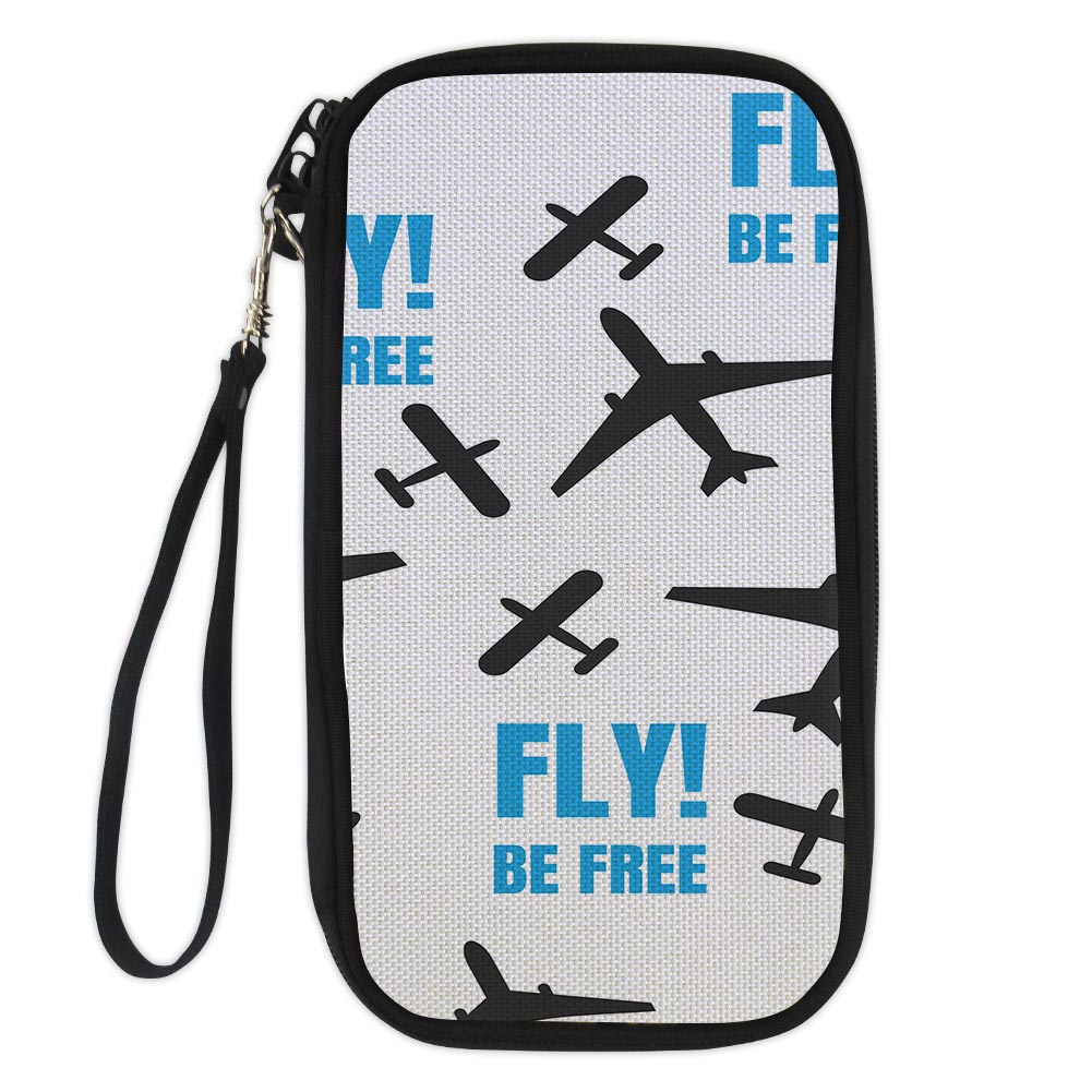 Fly Be Free White Designed Travel Cases & Wallets