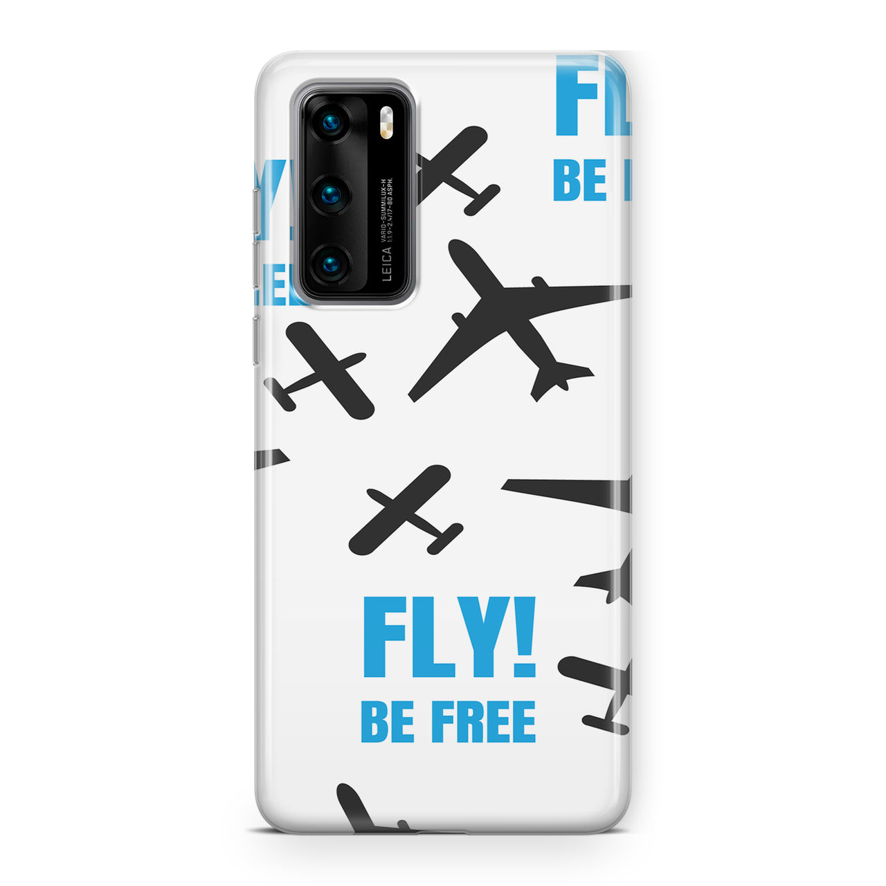Fly Be Free White Designed Huawei Cases
