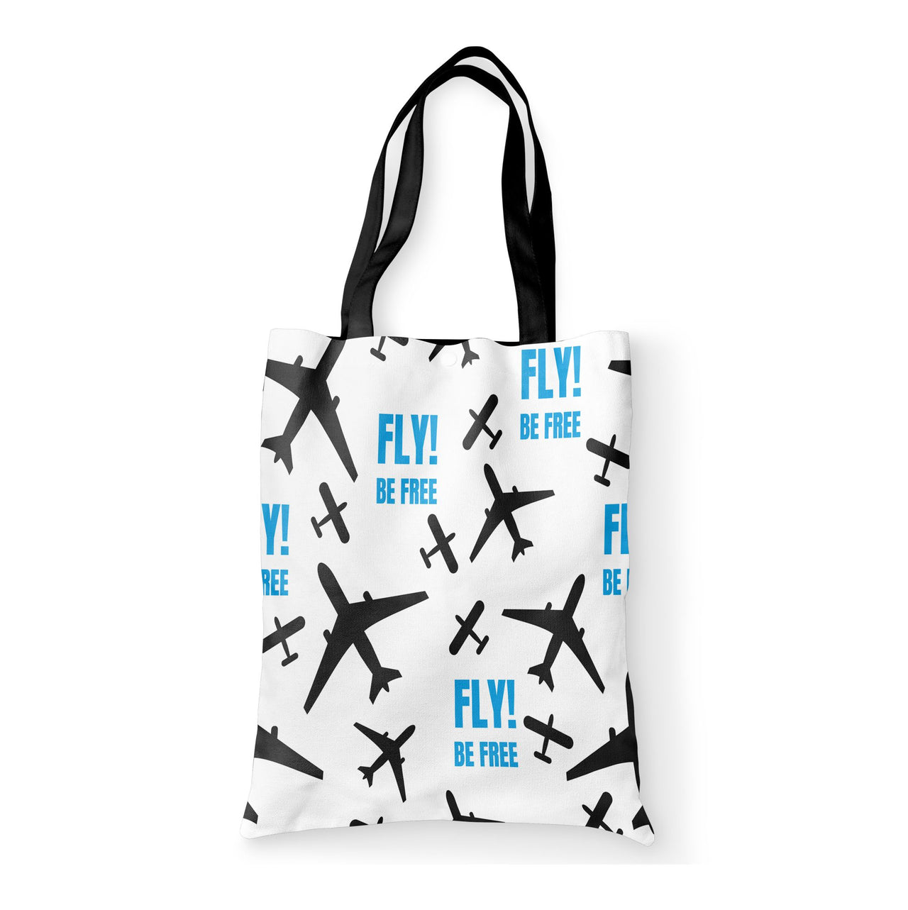 Fly Be Free White Designed Tote Bags