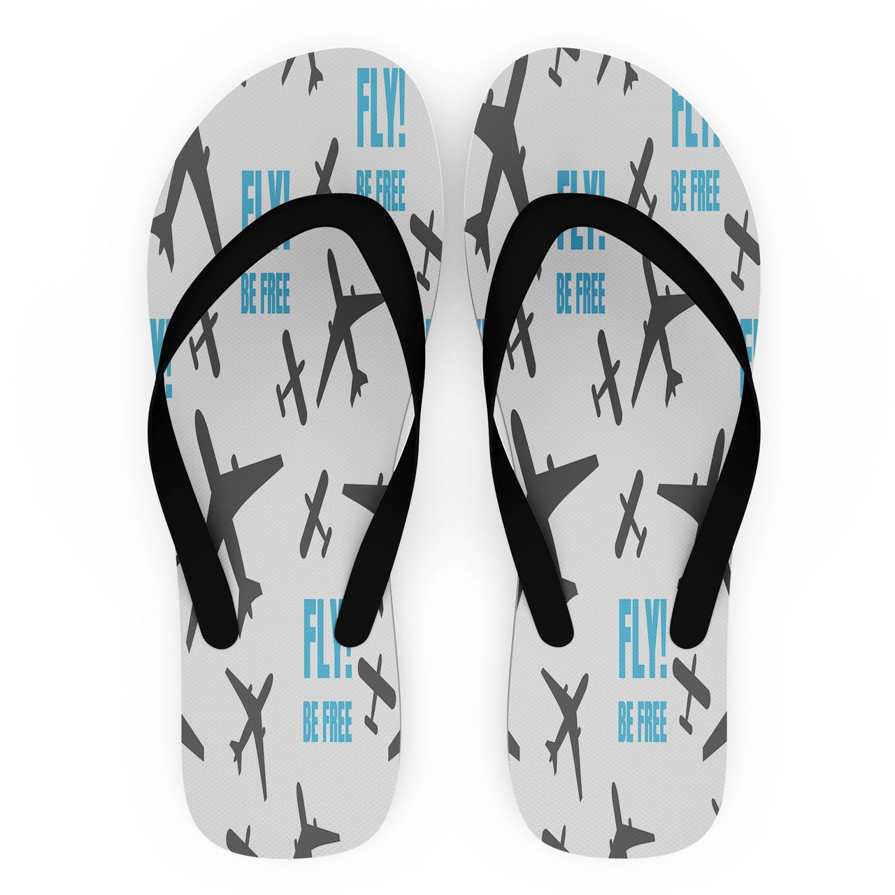 Fly Be Free White Designed Slippers (Flip Flops)
