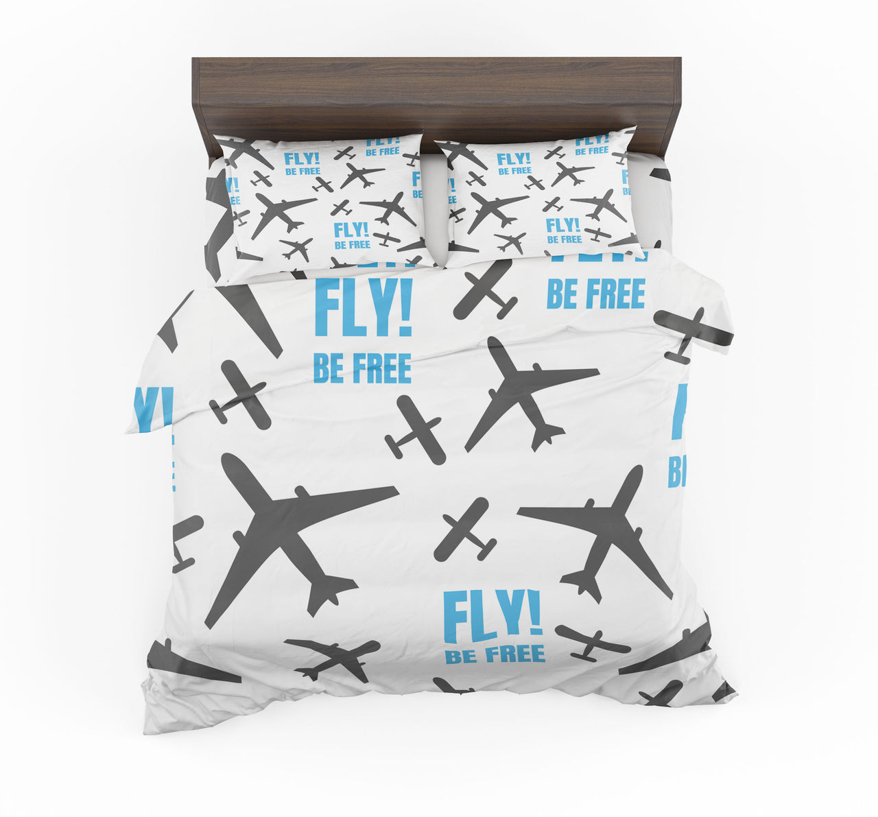 Fly Be Free White Designed Bedding Sets