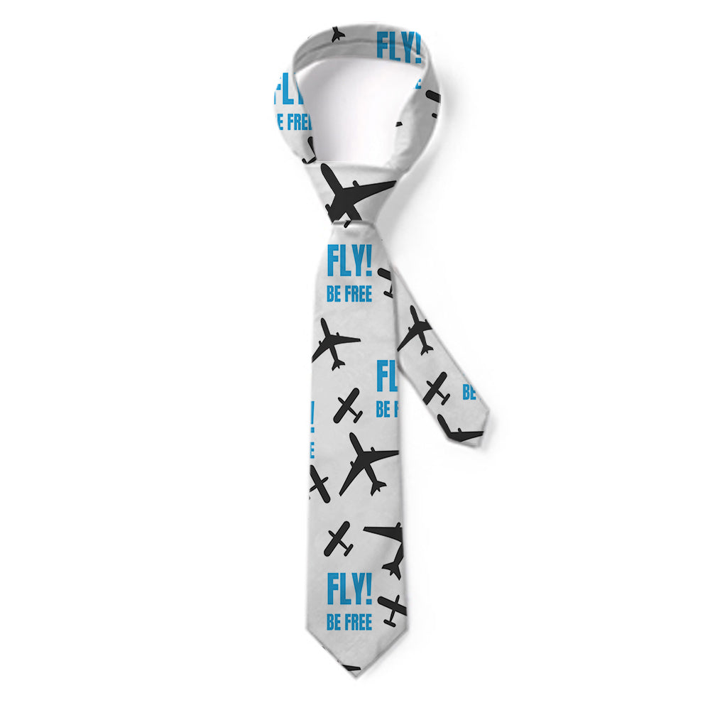 Fly Be Free White Designed Ties