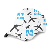 Thumbnail for Fly Be Free White Designed 3D Peaked Cap