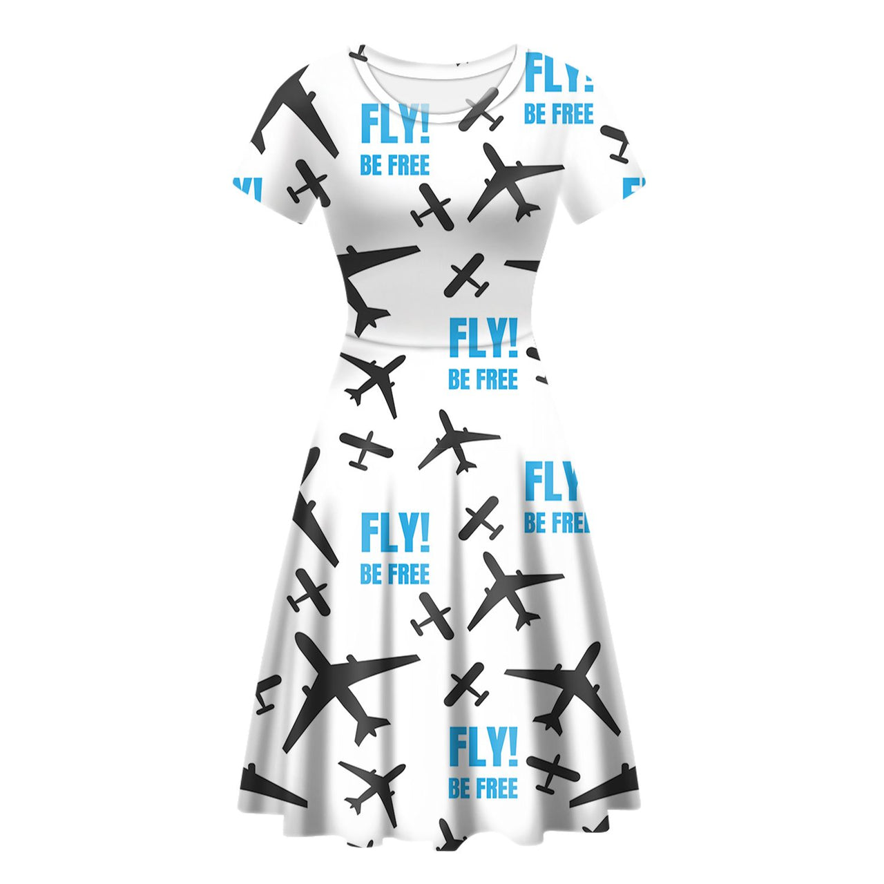 Fly Be Free White Designed Women Midi Dress