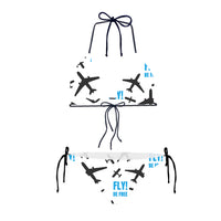 Thumbnail for Fly Be Free White Designed Triangle Bikini