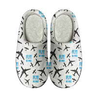 Thumbnail for Fly Be Free White Designed Cotton Slippers
