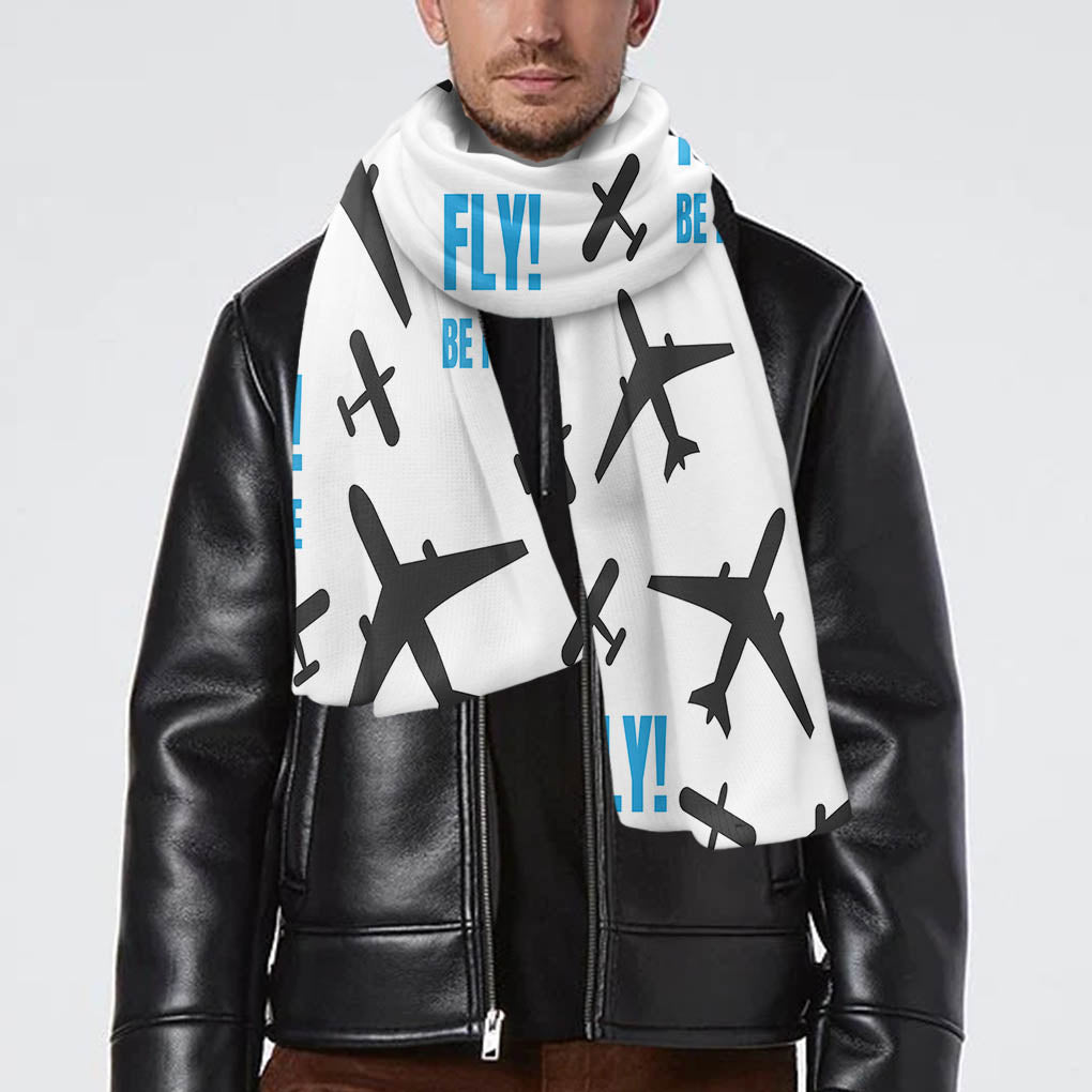 Fly Be Free White Designed Scarfs