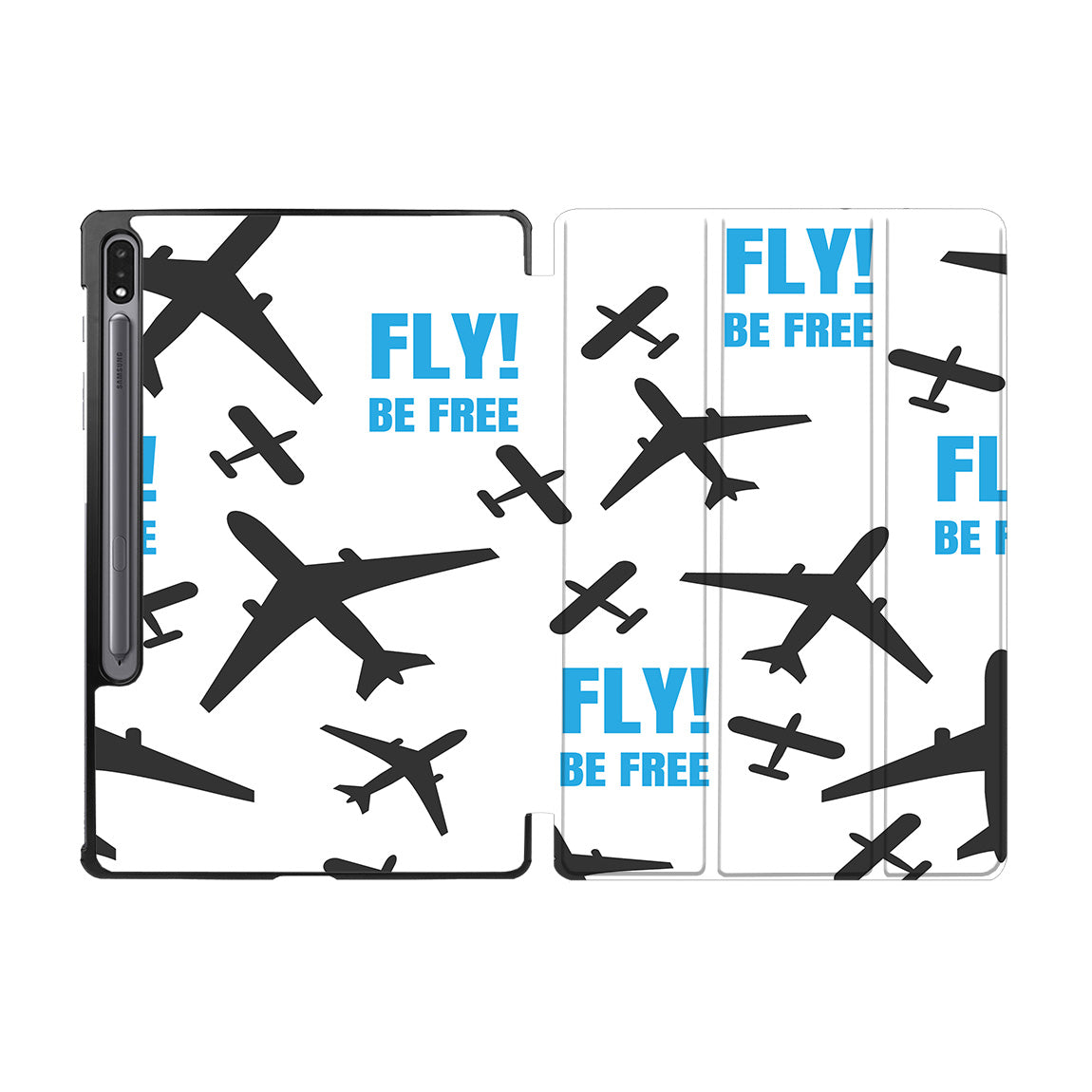 Fly Be Free White Designed Samsung Tablet Cases