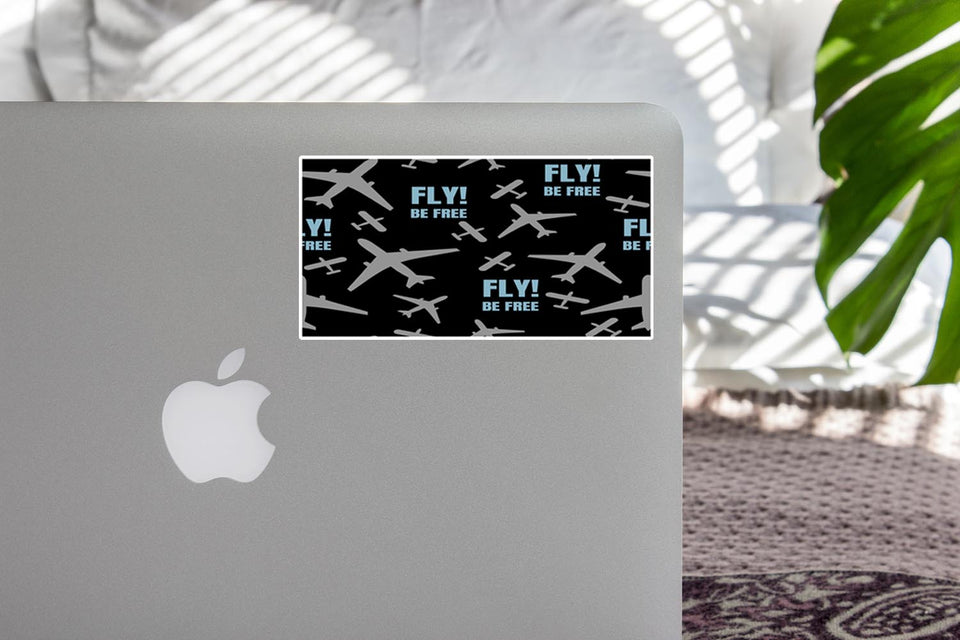 Fly Be Free (Black) Designed Stickers