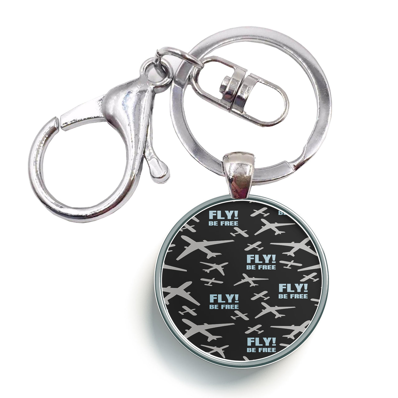 Fly Be Free Designed Circle Key Chains