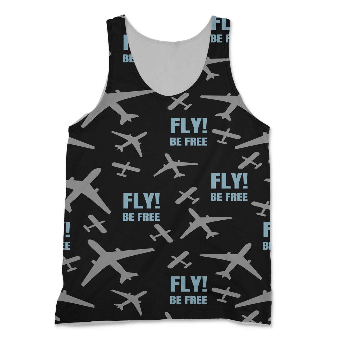 Fly Be Free (Black) Designed 3D Tank Tops