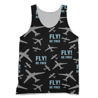 Thumbnail for Fly Be Free (Black) Designed 3D Tank Tops