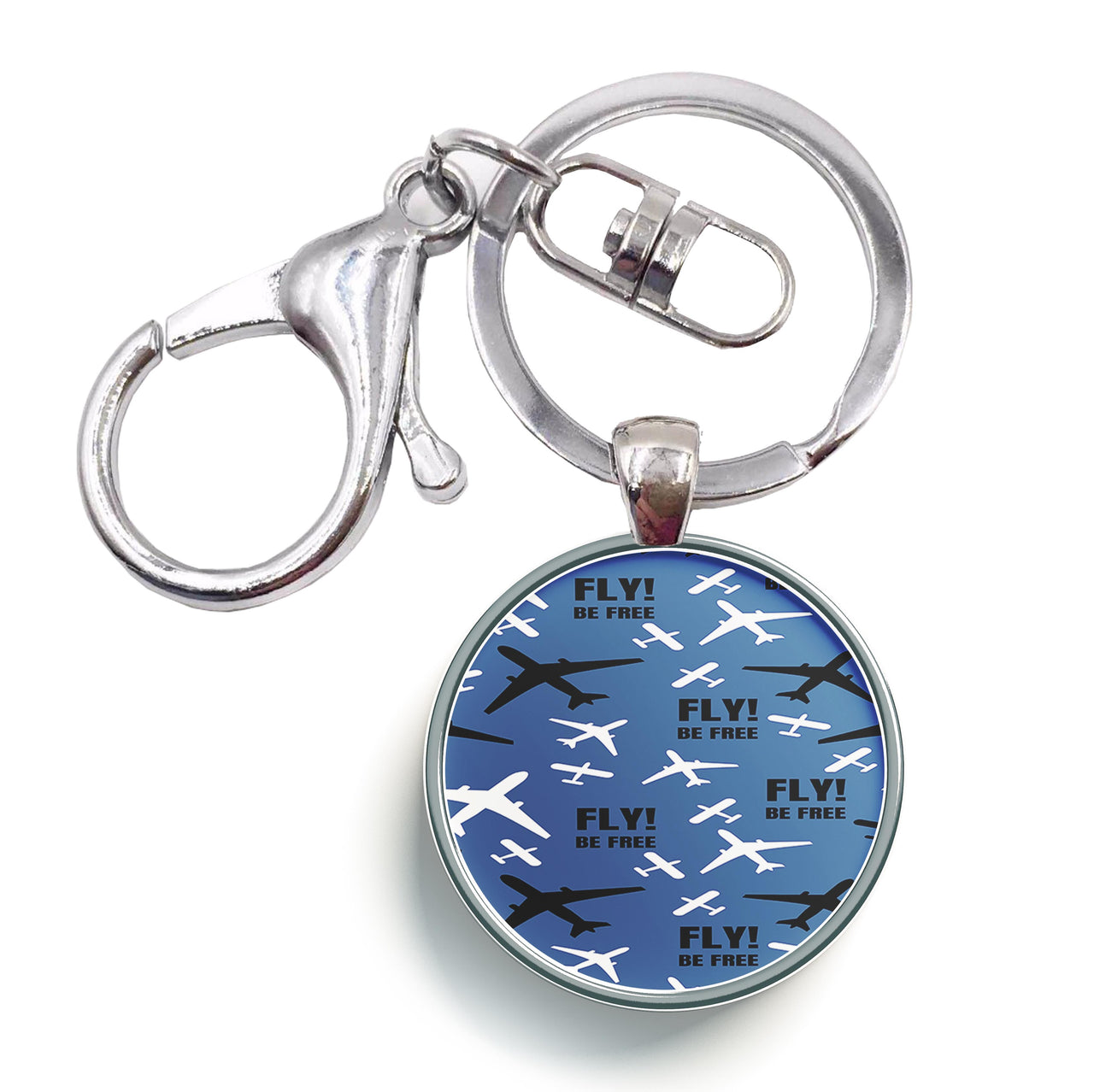 Fly Be Free Designed Circle Key Chains