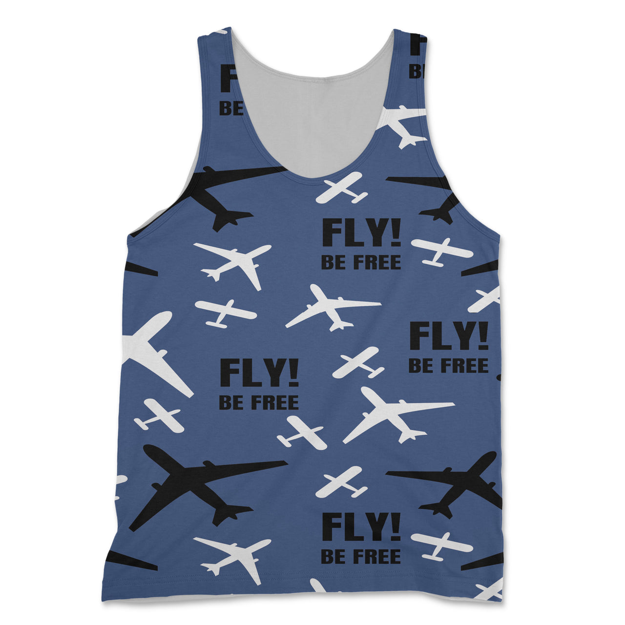 Fly Be Free (Blue) Designed 3D Tank Tops
