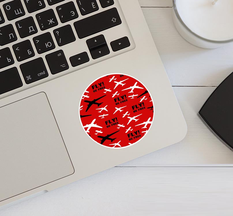Fly Be Free (Red) Designed Stickers