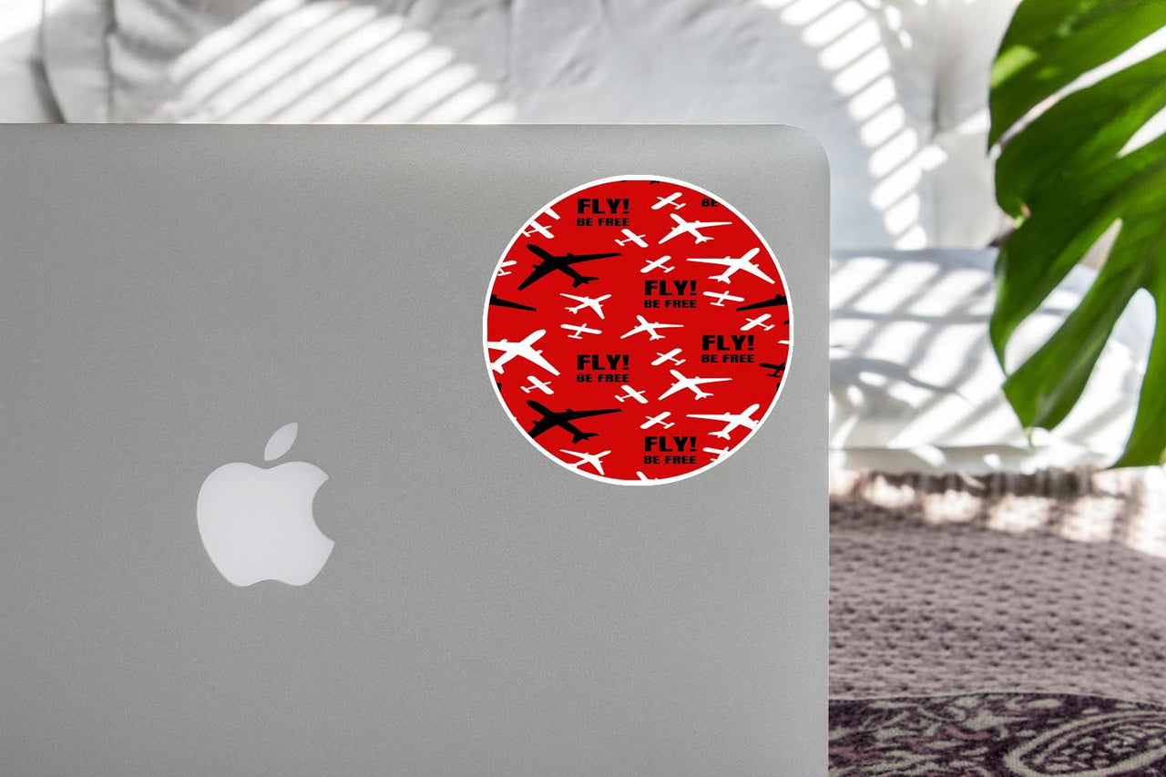 Fly Be Free (Red) Designed Stickers