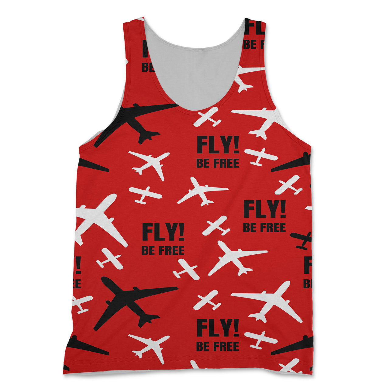 Fly Be Free (Red) Designed 3D Tank Tops