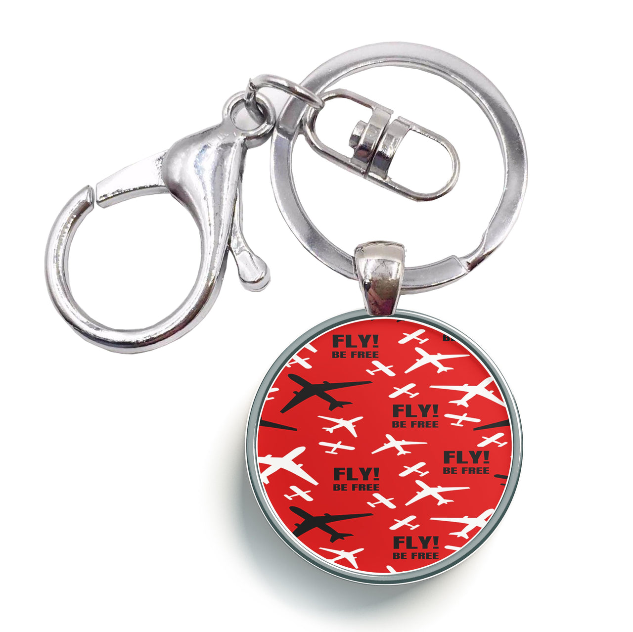 Fly Be Free Designed Circle Key Chains