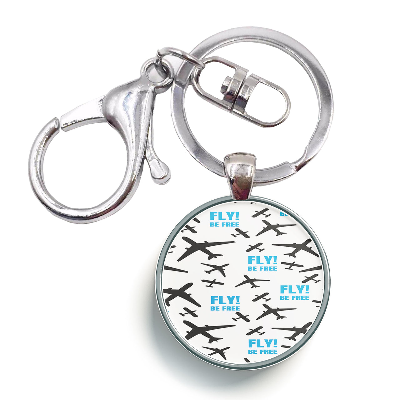 Fly Be Free Designed Circle Key Chains