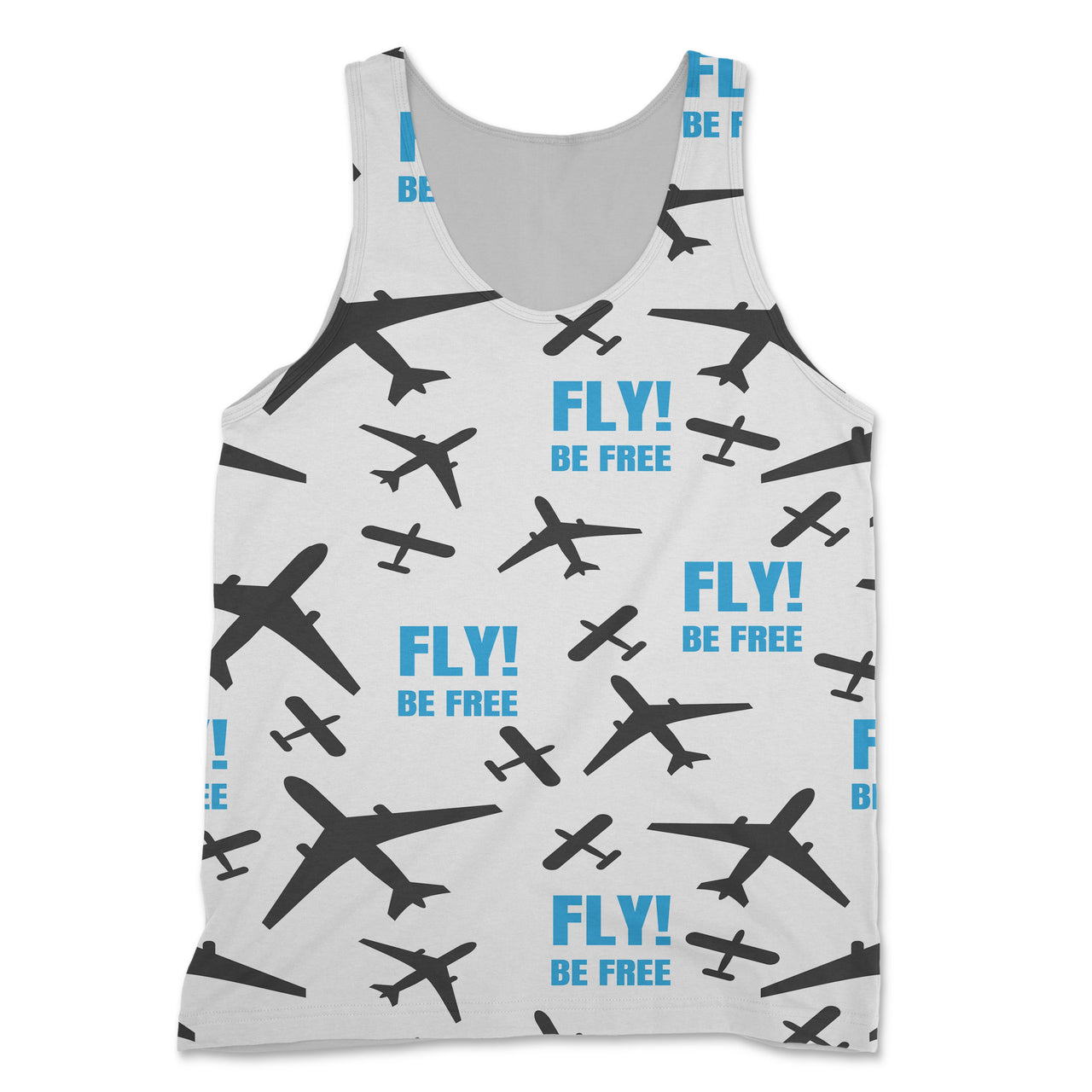 Fly Be Free (White) Designed 3D Tank Tops