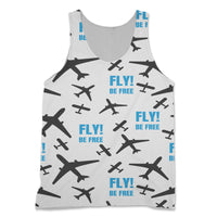 Thumbnail for Fly Be Free (White) Designed 3D Tank Tops