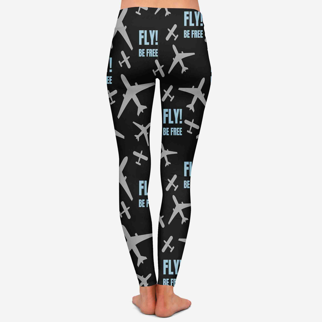 Fly be Free (Black) Designed Women Leggins