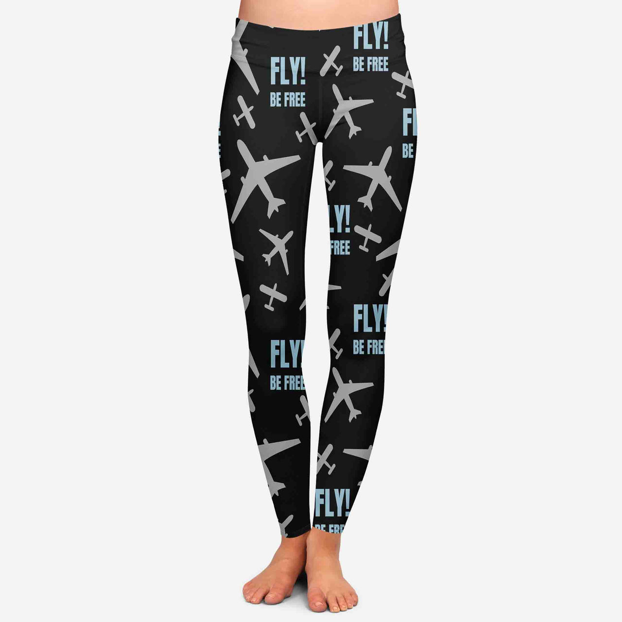 Fly be Free (Black) Designed Women Leggins