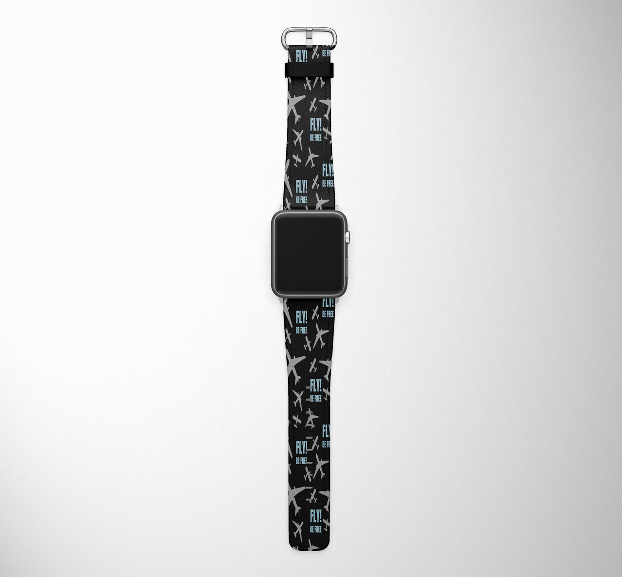 Fly be Free (Black) Designed Leather Apple Watch Straps