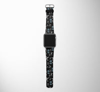 Thumbnail for Fly be Free (Black) Designed Leather Apple Watch Straps