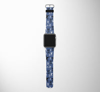 Thumbnail for Fly be Free (Blue) Designed Leather Apple Watch Straps