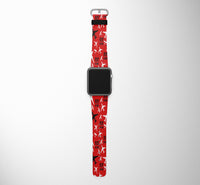 Thumbnail for Fly be Free (Red) Designed Leather Apple Watch Straps