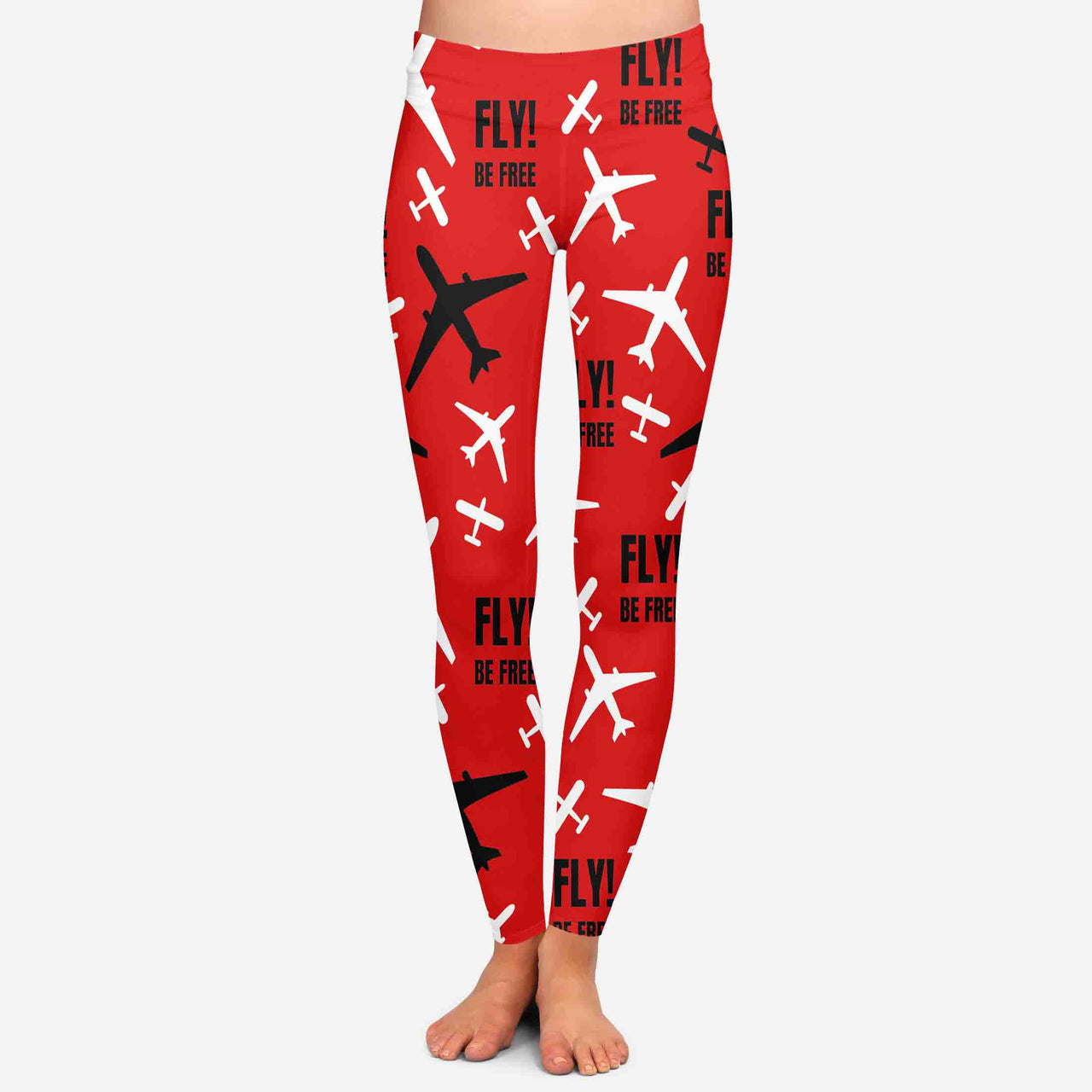 Fly be Free (Red) Designed Women Leggins
