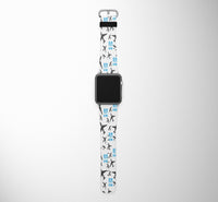 Thumbnail for Fly be Free (White) Designed Leather Apple Watch Straps