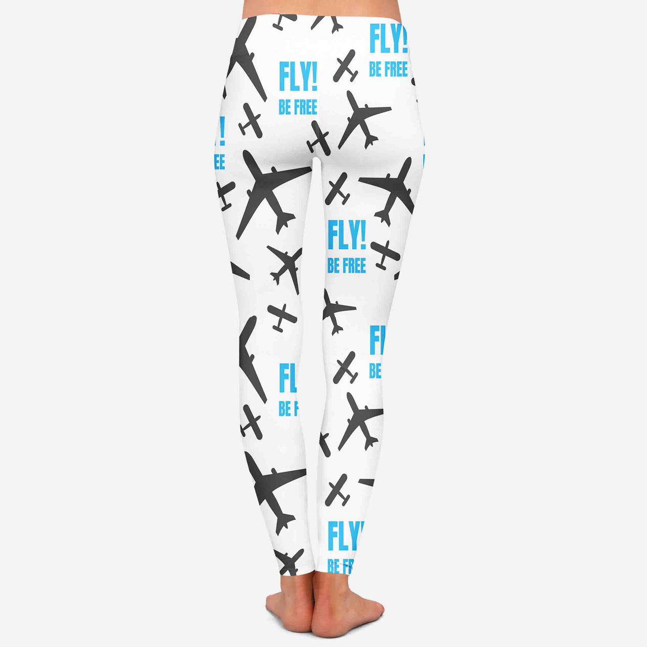Fly be Free (White) Designed Women Leggins