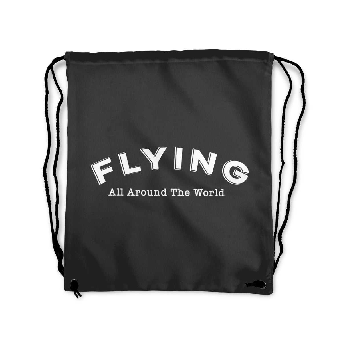 Flying All Around The World Designed Drawstring Bags
