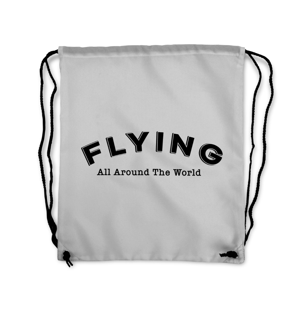 Flying All Around The World Designed Drawstring Bags