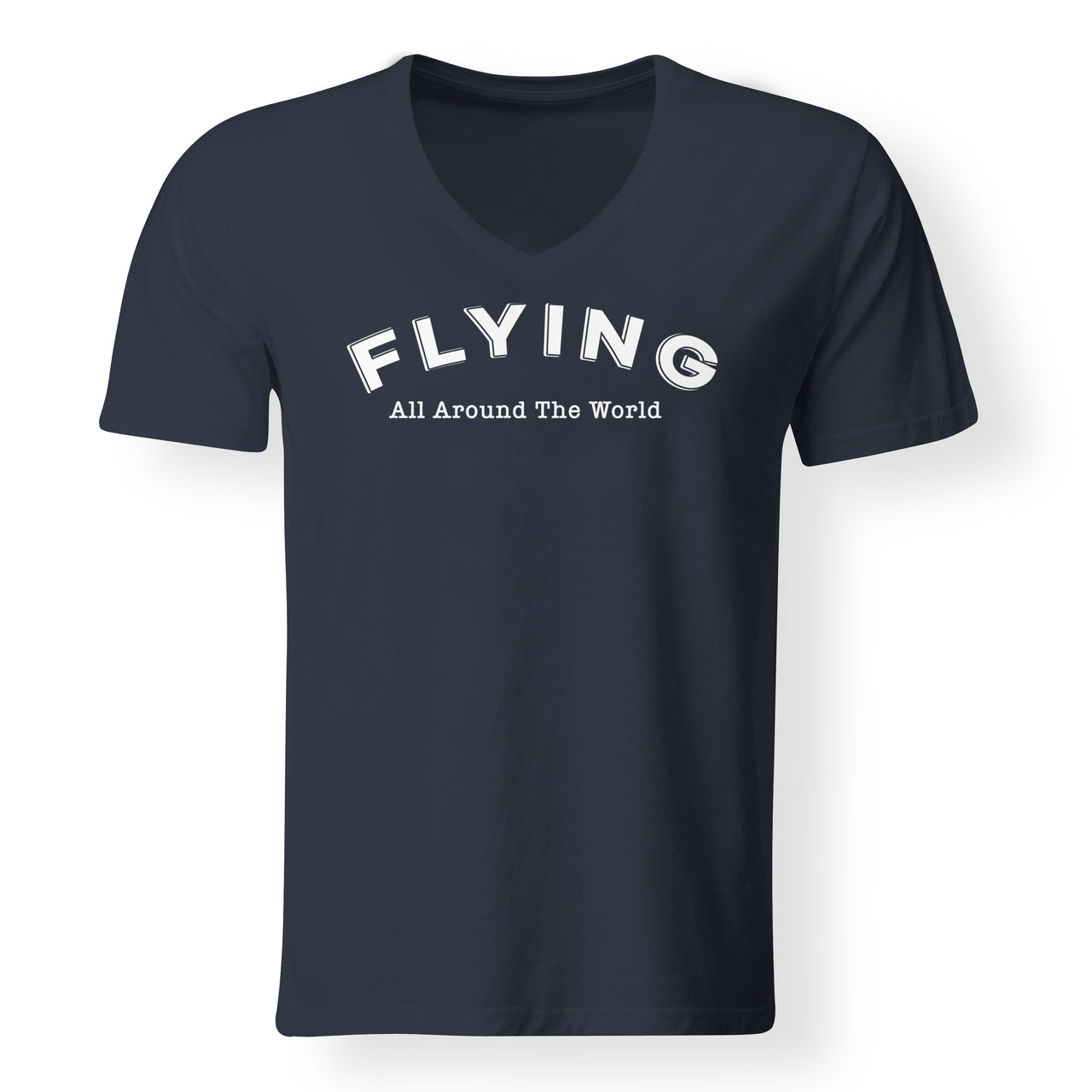 Flying All Around The World Designed V-Neck T-Shirts