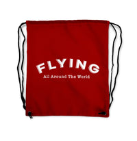 Thumbnail for Flying All Around The World Designed Drawstring Bags
