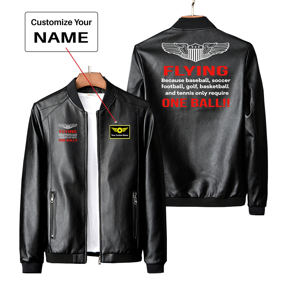 Flying One Ball Designed PU Leather Jackets