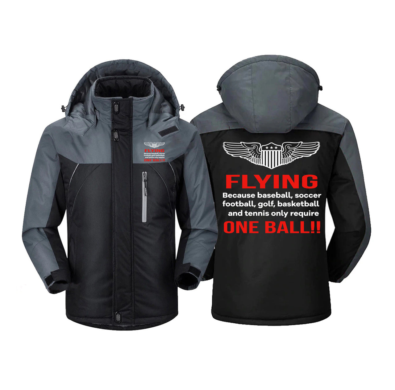 Flying One Ball Designed Thick Winter Jackets