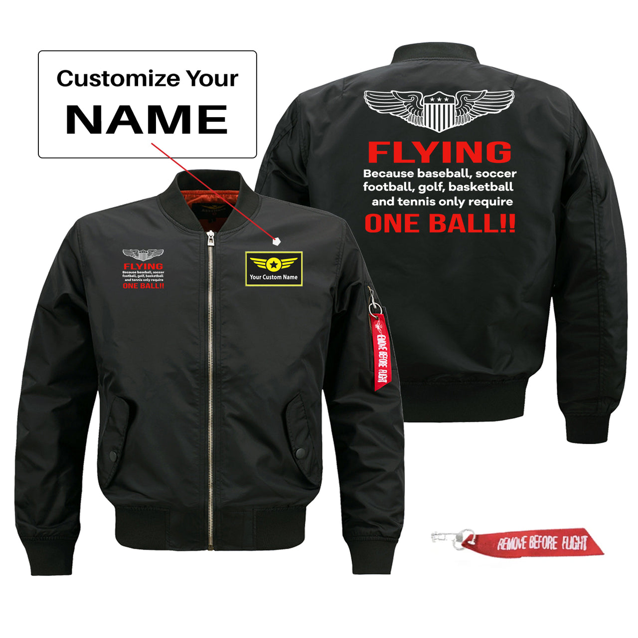 Flying One Ball Designed Pilot Jackets (Customizable)