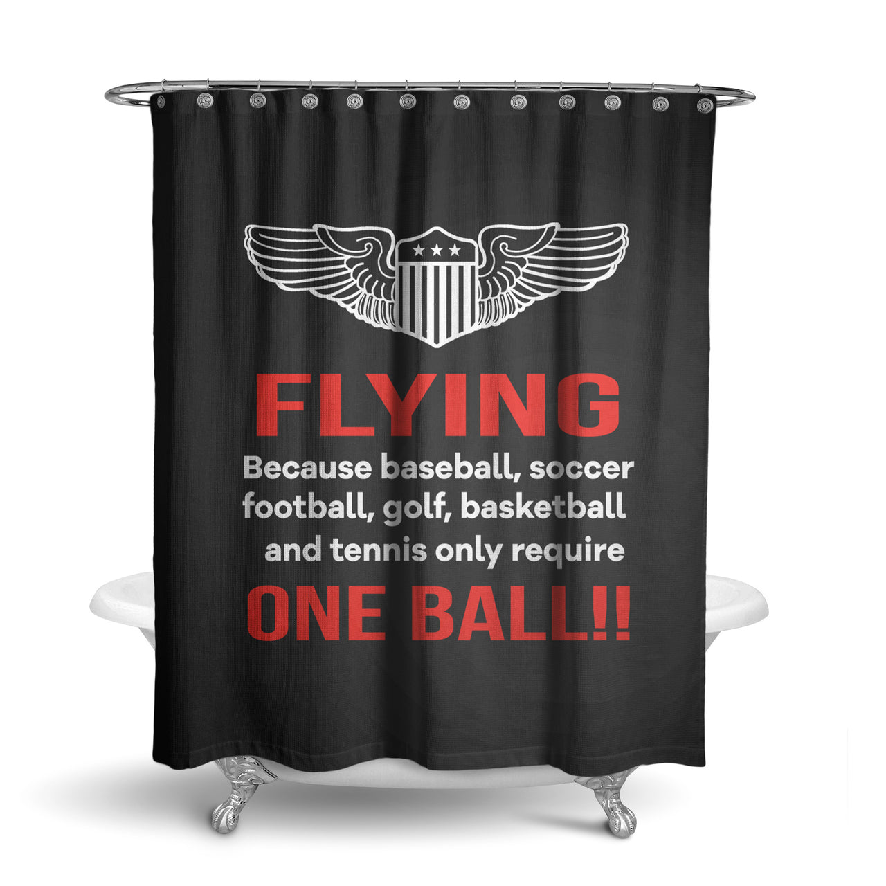 Flying One Ball Designed Shower Curtains